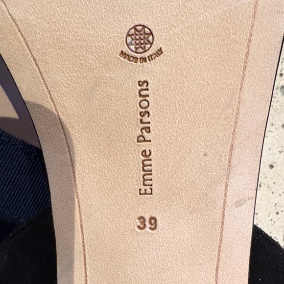 BNWOT Elegant Black & Blue Block Suede Strappy Sandals by Emme Parsons - Picture 6 of 7